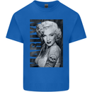 Marilyn Tattoo Mens Cotton T-Shirt Tee Top Royal Blue