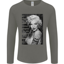 Marilyn Tattoo Mens Long Sleeve T-Shirt Charcoal