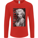 Marilyn Tattoo Mens Long Sleeve T-Shirt Red