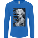 Marilyn Tattoo Mens Long Sleeve T-Shirt Royal Blue