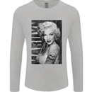 Marilyn Tattoo Mens Long Sleeve T-Shirt Sports Grey