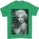 Marilyn Tattoo Mens T-Shirt Cotton Gildan Irish Green