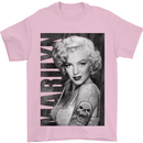 Marilyn Tattoo Mens T-Shirt Cotton Gildan Light Pink
