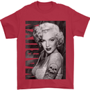 Marilyn Tattoo Mens T-Shirt Cotton Gildan Red