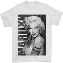 Marilyn Tattoo Mens T-Shirt Cotton Gildan White