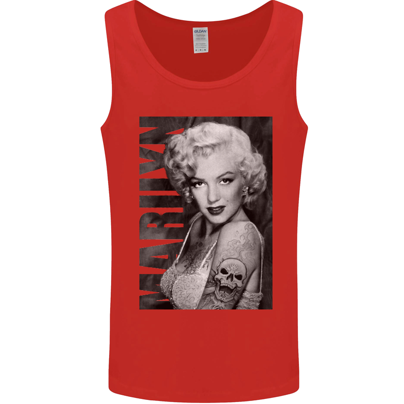 Marilyn Tattoo Mens Vest Tank Top Red