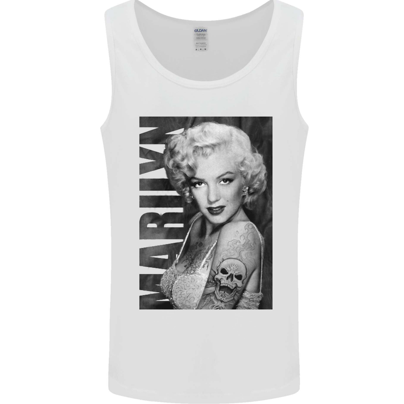 Marilyn Tattoo Mens Vest Tank Top White
