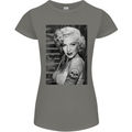 Marilyn Tattoo Womens Petite Cut T-Shirt Charcoal