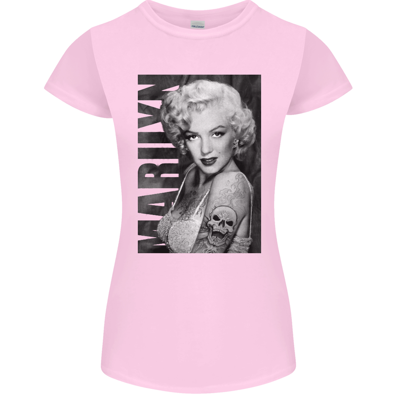 Marilyn Tattoo Womens Petite Cut T-Shirt Light Pink