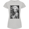 Marilyn Tattoo Womens Petite Cut T-Shirt Sports Grey