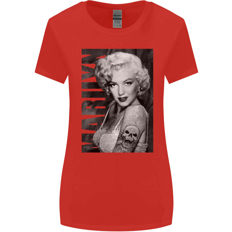 Marilyn Tattoo Womens Wider Cut T-Shirt Red