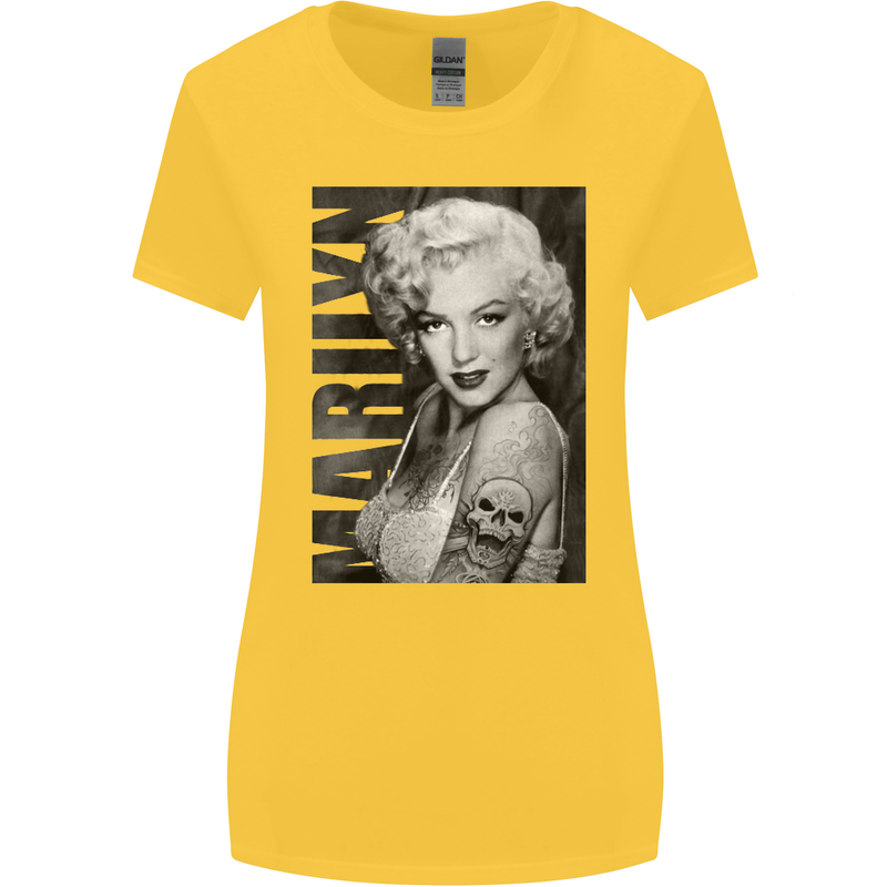Marilyn Tattoo Womens Wider Cut T-Shirt Yellow