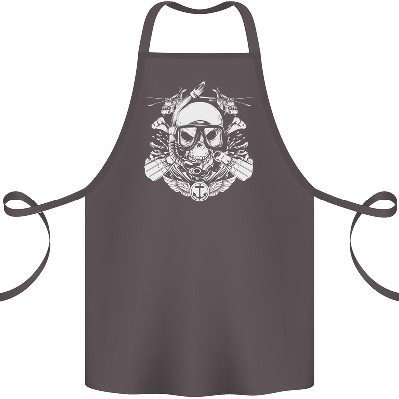 Marine Scuba Diver Navy Seals SBS Diving Cotton Apron 100% Organic Dark Grey