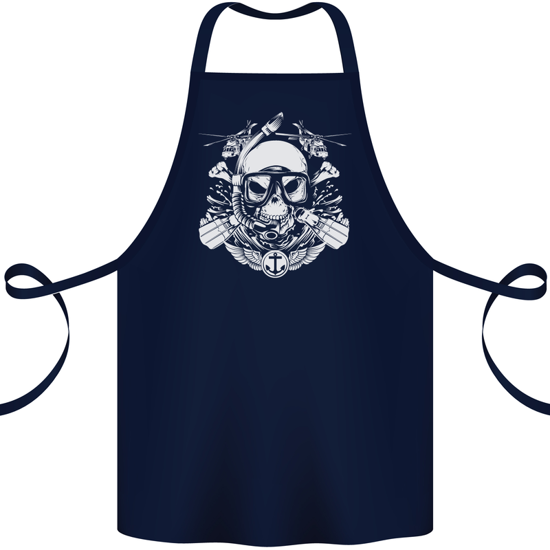 Marine Scuba Diver Navy Seals SBS Diving Cotton Apron 100% Organic Navy Blue