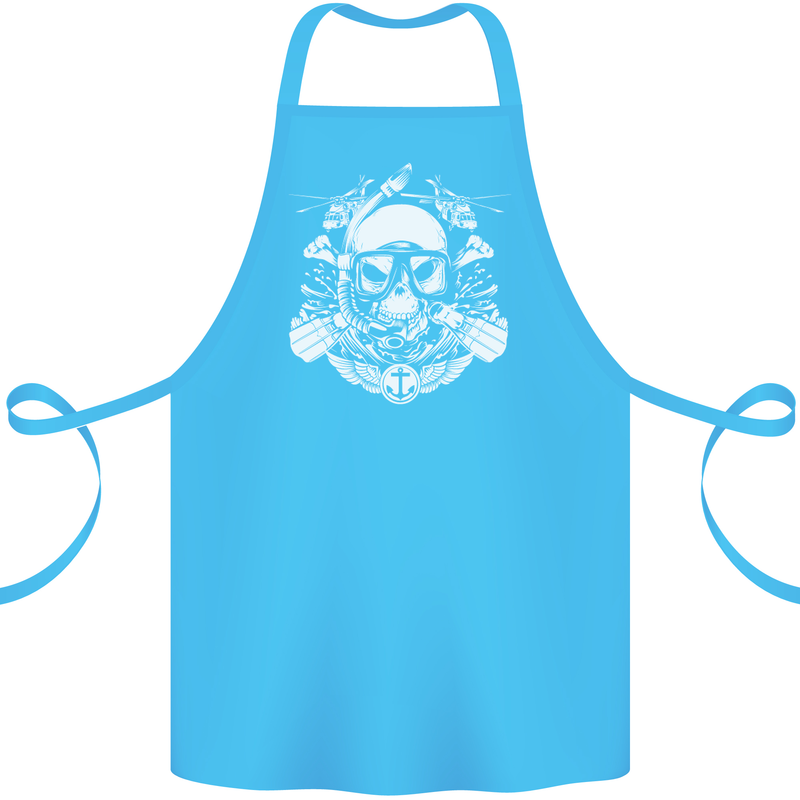 Marine Scuba Diver Navy Seals SBS Diving Cotton Apron 100% Organic Turquoise