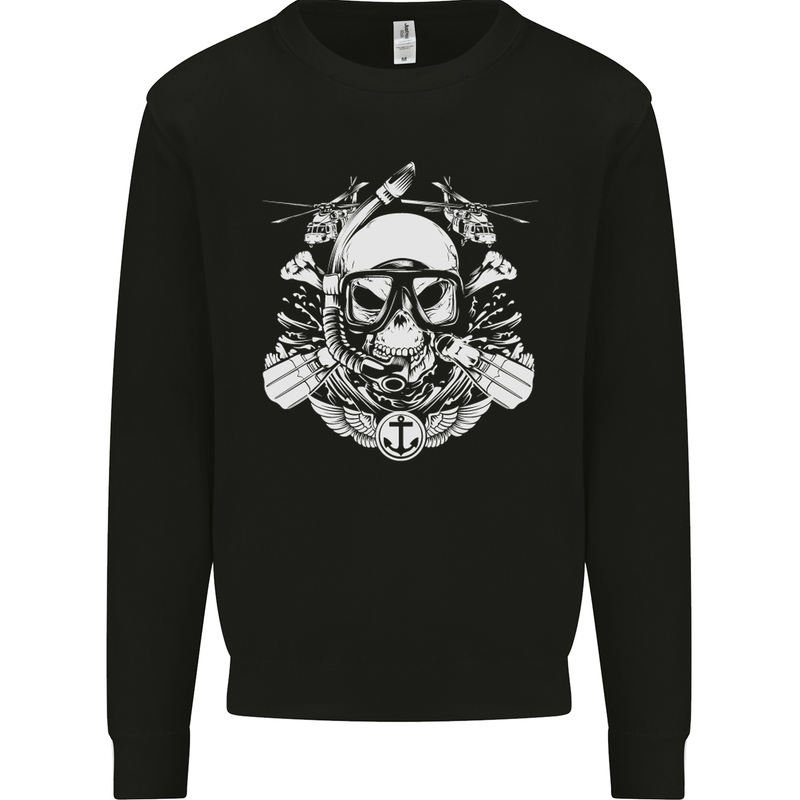 Marine Scuba Diver Navy Seals SBS Diving Kids Sweatshirt Jumper Black