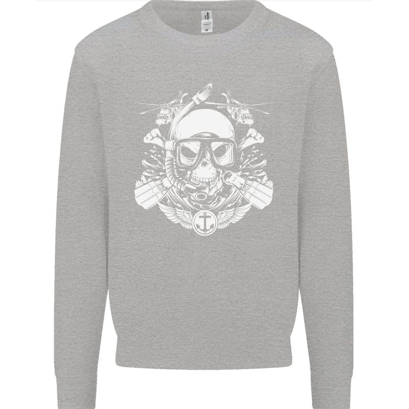 Marine Scuba Diver Navy Seals SBS Diving Kids Sweatshirt Jumper Sports Grey