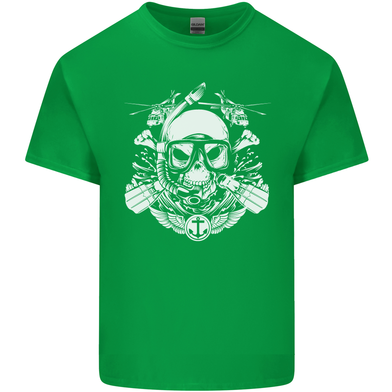 Marine Scuba Diver Navy Seals SBS Diving Mens Cotton T-Shirt Tee Top Irish Green