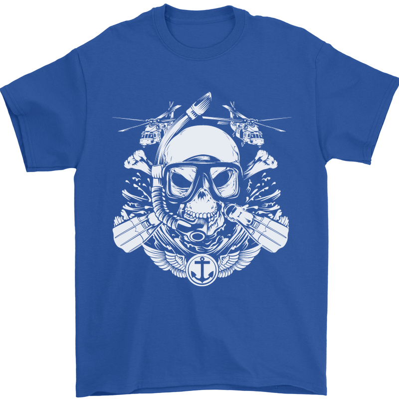 Marine Scuba Diver Navy Seals SBS Diving Mens T-Shirt Cotton Gildan Royal Blue