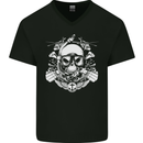 Marine Scuba Diver Navy Seals SBS Diving Mens V-Neck Cotton T-Shirt Black