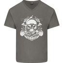 Marine Scuba Diver Navy Seals SBS Diving Mens V-Neck Cotton T-Shirt Charcoal