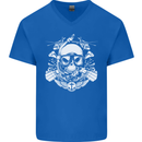 Marine Scuba Diver Navy Seals SBS Diving Mens V-Neck Cotton T-Shirt Royal Blue