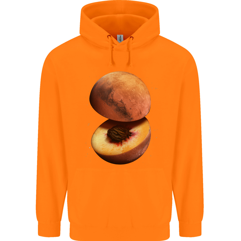Mars Peach Space Planets Cosmos Childrens Kids Hoodie Orange