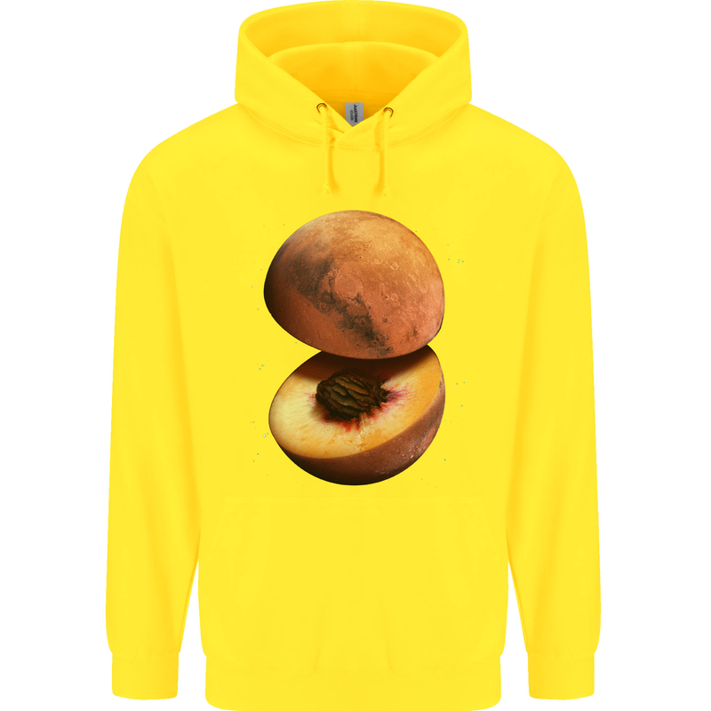 Mars Peach Space Planets Cosmos Childrens Kids Hoodie Yellow