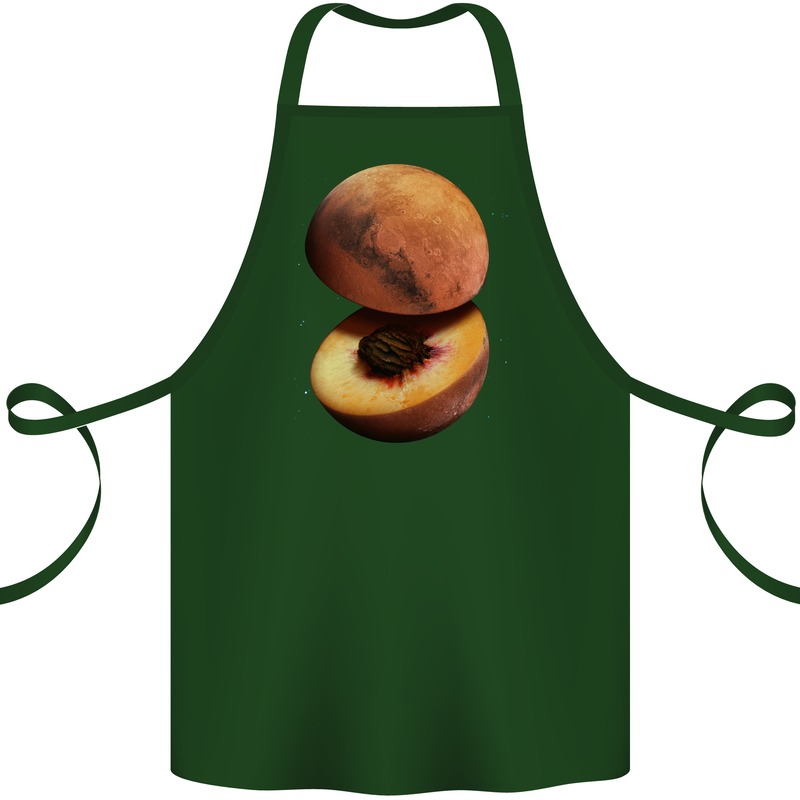 Mars Peach Space Planets Cosmos Cotton Apron 100% Organic Forest Green