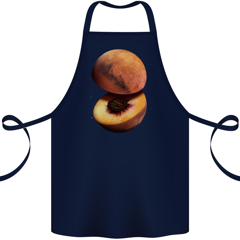 Mars Peach Space Planets Cosmos Cotton Apron 100% Organic Navy Blue