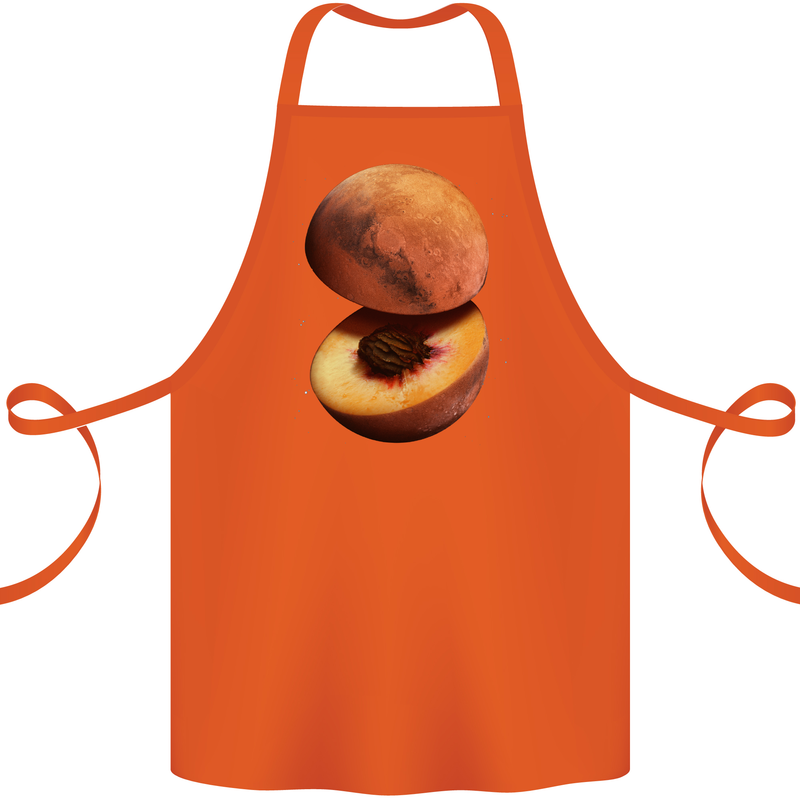 Mars Peach Space Planets Cosmos Cotton Apron 100% Organic Orange
