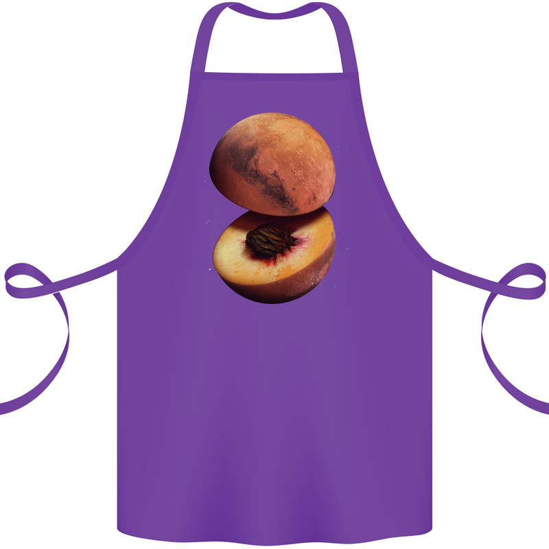 Mars Peach Space Planets Cosmos Cotton Apron 100% Organic Purple
