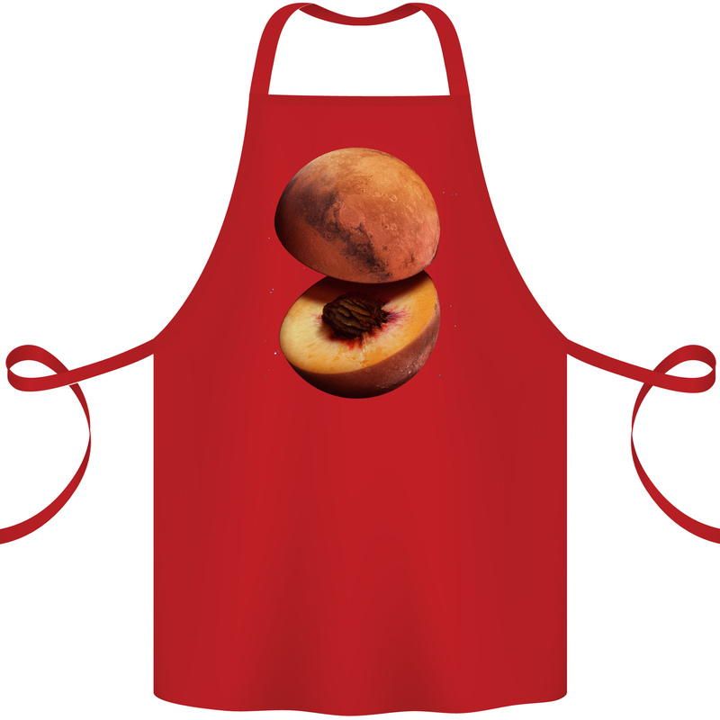 Mars Peach Space Planets Cosmos Cotton Apron 100% Organic Red