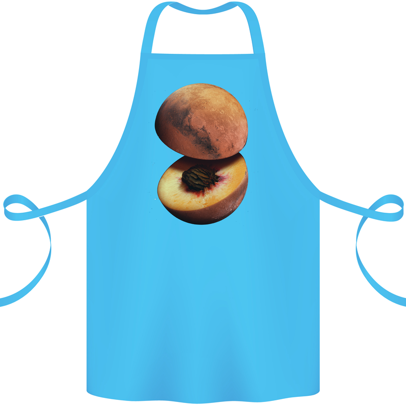 Mars Peach Space Planets Cosmos Cotton Apron 100% Organic Turquoise