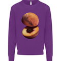 Mars Peach Space Planets Cosmos Kids Sweatshirt Jumper Purple