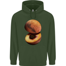 Mars Peach Space Planets Cosmos Mens 80% Cotton Hoodie Forest Green