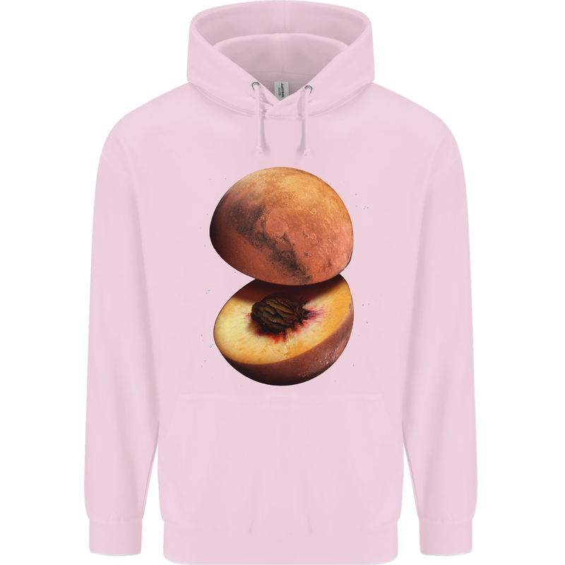 Mars Peach Space Planets Cosmos Mens 80% Cotton Hoodie Light Pink