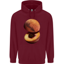 Mars Peach Space Planets Cosmos Mens 80% Cotton Hoodie Maroon