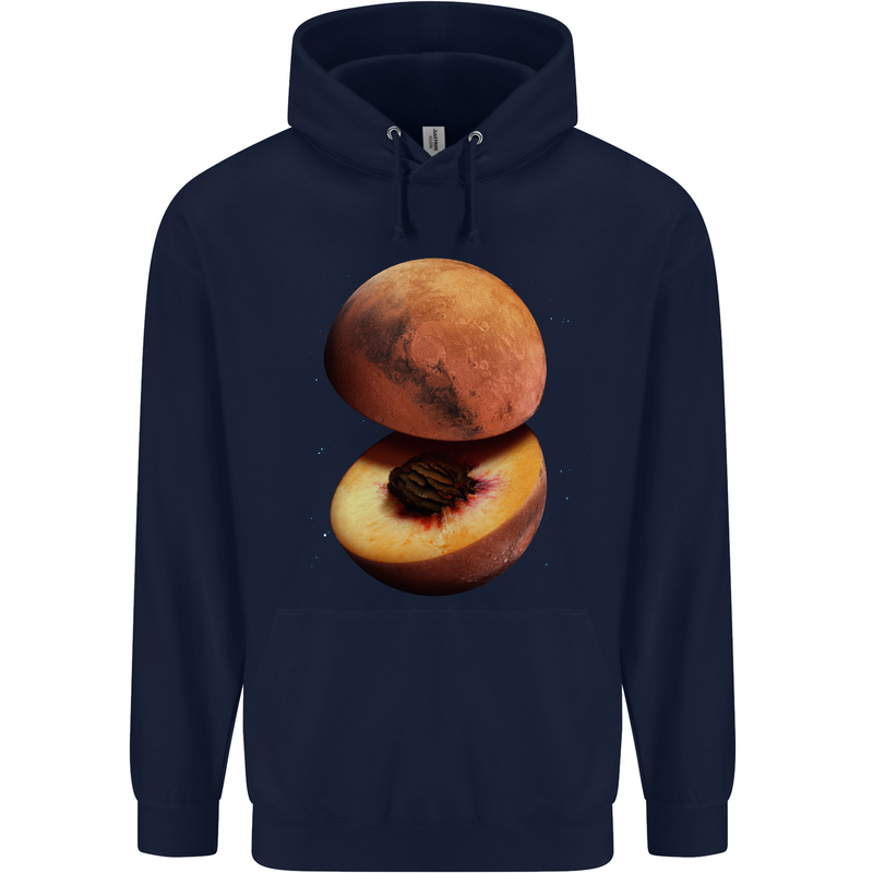 Mars Peach Space Planets Cosmos Mens 80% Cotton Hoodie Navy Blue