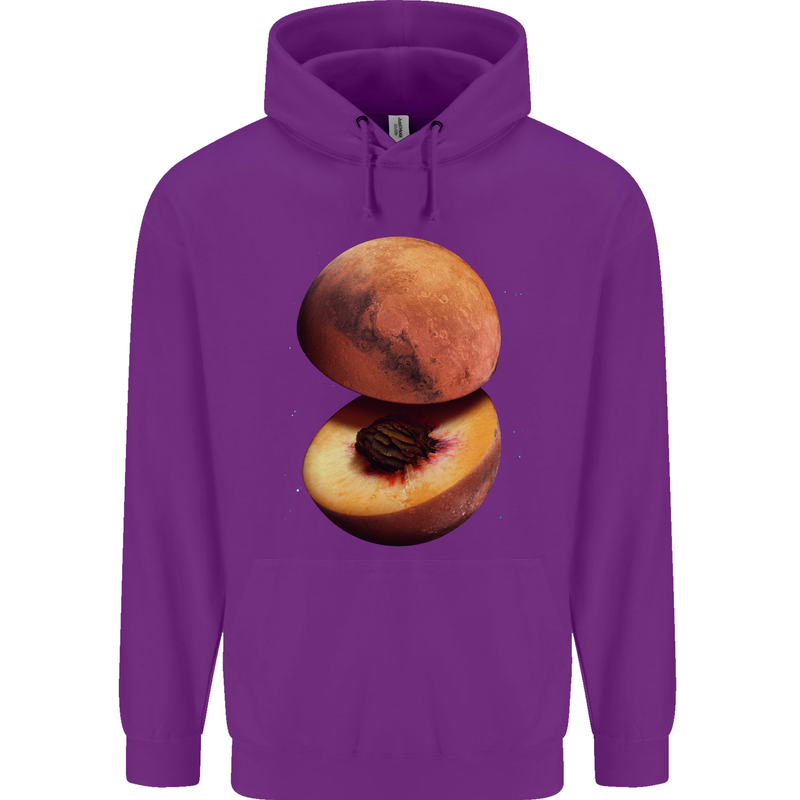 Mars Peach Space Planets Cosmos Mens 80% Cotton Hoodie Purple
