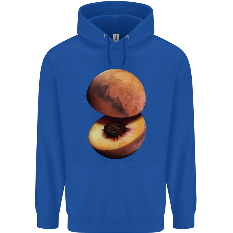 Mars Peach Space Planets Cosmos Mens 80% Cotton Hoodie Royal Blue