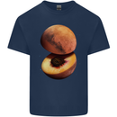 Mars Peach Space Planets Cosmos Mens Cotton T-Shirt Tee Top Navy Blue