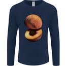 Mars Peach Space Planets Cosmos Mens Long Sleeve T-Shirt Navy Blue