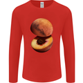Mars Peach Space Planets Cosmos Mens Long Sleeve T-Shirt Red