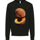 Mars Peach Space Planets Cosmos Mens Sweatshirt Jumper Black