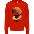 Mars Peach Space Planets Cosmos Mens Sweatshirt Jumper Bright Red