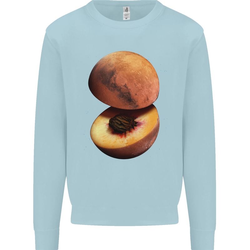Mars Peach Space Planets Cosmos Mens Sweatshirt Jumper Light Blue