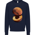 Mars Peach Space Planets Cosmos Mens Sweatshirt Jumper Navy Blue