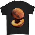 Mars Peach Space Planets Cosmos Mens T-Shirt Cotton Gildan Black
