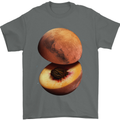 Mars Peach Space Planets Cosmos Mens T-Shirt Cotton Gildan Charcoal
